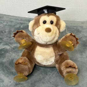 Dakin Window Cling Monkey Plush Graduation 1987 Vintage Plush